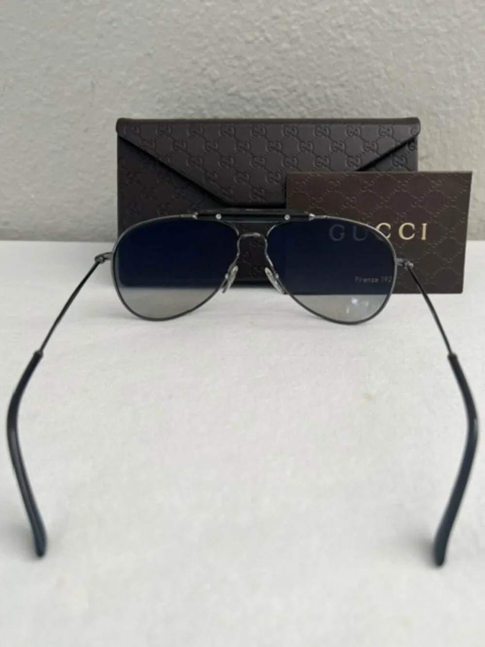 Gucci Silver Gradient Aviator Sunglasses